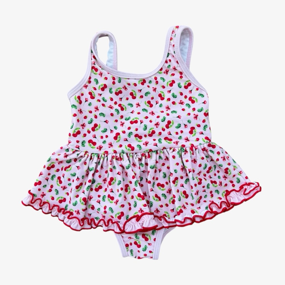 Edgehill Collection Cherry Skirted One Piece Swimsuit 18 Months